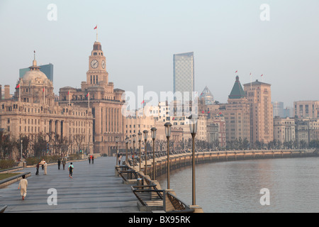 Le Bund, tôt le matin, Shanghai Chine Banque D'Images