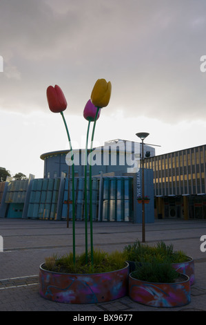 La bibliothèque municipale dans le quartier central des affaires de Canberra, capital d'Australias Banque D'Images