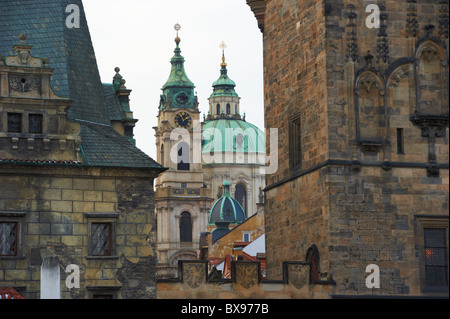 Église Saint-Nicolas, Mala Strana, Prague, République Tchèque Banque D'Images