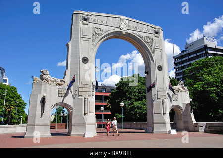 Bridge of Remembrance, Oxford Terrace, Christchurch, Canterbury, île du Sud, Nouvelle-Zélande Banque D'Images