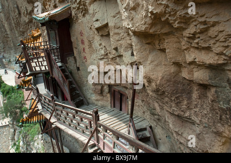Monastère du Temple suspendu sur le flanc du mont Heng dans le Shanxi, en Chine. Banque D'Images