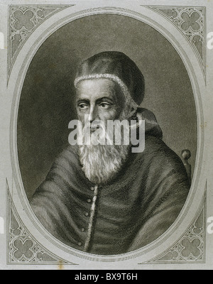 Jules II (1443-1513), surnommé 'Le Redoutable' et 'Le Pape Pape guerrier'. Pape de 1503 à 1513. La gravure. Banque D'Images