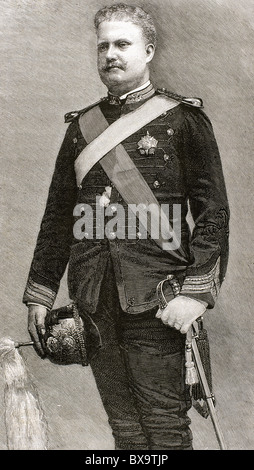 Charles I de Portugal (1863-1908). Roi du Portugal et l'Algarves (1889-1908). Gravure par Carretero. Banque D'Images