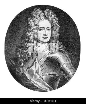 Portrait de Charles Mordaunt, 3e comte de Peterborough et 1er comte de Monmouth ; noir et blanc Illustration ; Banque D'Images