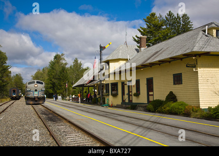 Thendara Station de l'Adirondack Scenic Railroad près de Old Forge dans les montagnes Adirondack de New York Banque D'Images