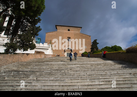 Scalinata dell'Ara Coeli, menant à la basilique de Santa Maria à Ara coeli, Piazza Venezia, Rome, Italie Banque D'Images