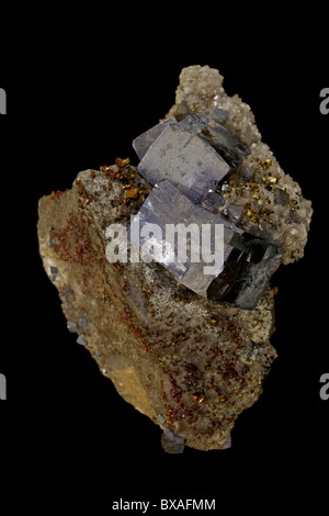 La galène (sulfure de plomb) - CPE - Sweetwater Comté Reynolds - Mines - Missouri - USA - Le minerai de plomb primaire Banque D'Images