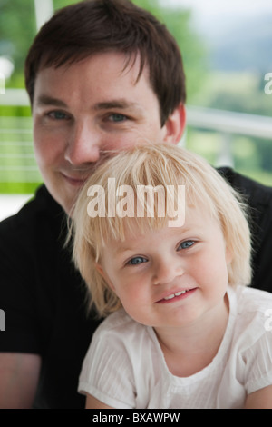 Père et fille smiling Banque D'Images