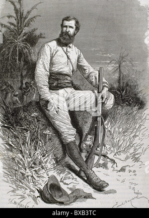 Cameron, Verney Lovett (1844-1894). Voyageur et explorateur britannique. Gravure par barbant. Banque D'Images