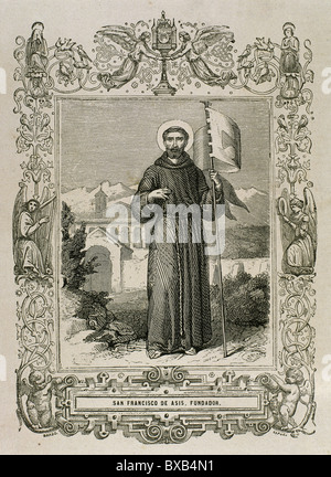 Saint François d'assise (Giovanni Francesco di Bernardone (1181/1182-1226) . Banque D'Images