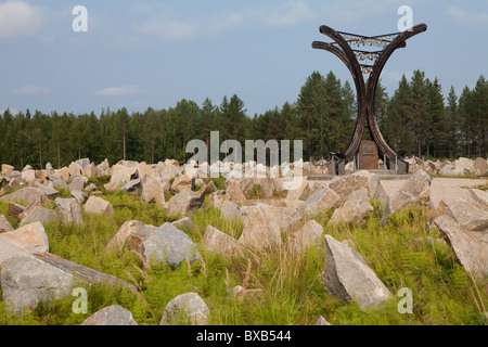 Monument commémoratif de la guerre d'hiver (1939-1940) entre les finlandais et soviétique les soviétiques ont, Suomussalmi, Finlande Banque D'Images