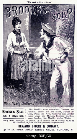Publicité victorienne vers 1890 Brooke's Soap Banque D'Images