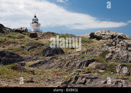 Phare, parc naturel de Cap de Creus (Cabo de Creus), Costa Brava, Gérone, Espagne Banque D'Images