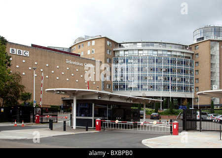 La chaîne de télévision BBC broadcasting centre, à London, Angleterre, Royaume-Uni, Europe Banque D'Images