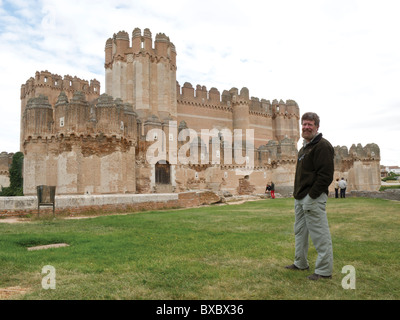 'Mudejar' gothique-rouge château brich, coca, de l'Espagne. Banque D'Images