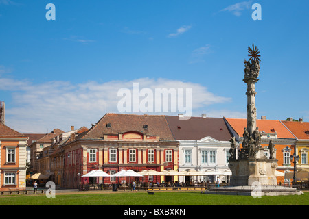 La place Unirii au centre-ville de Timisoara le 19 août 2010 en Roumanie. Banque D'Images