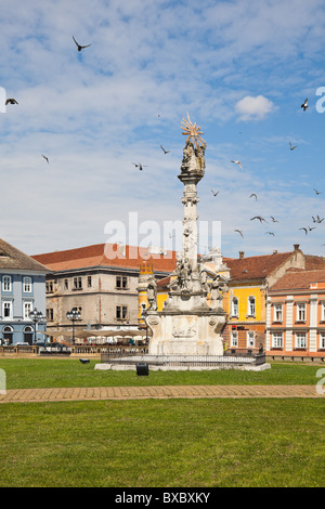 La place Unirii au centre-ville de Timisoara le 19 août 2010 en Roumanie. Banque D'Images