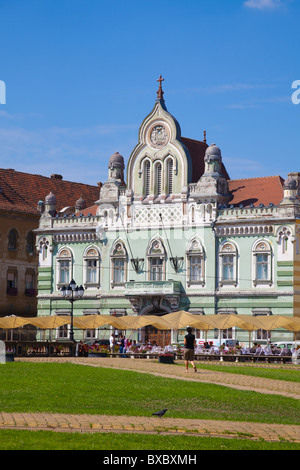 La place Unirii au centre-ville de Timisoara le 19 août 2010 en Roumanie. Banque D'Images