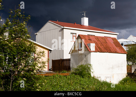 Maisons à Hafnarfjordur, une plus grande région de Reykjavik, Islande Banque D'Images