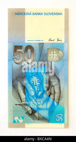 Slovaquie 50 Cinquante Korun Bank note. Banque D'Images