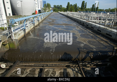 Usine de traitement des eaux usées Ruhleben, Berlin, Allemagne Banque D'Images