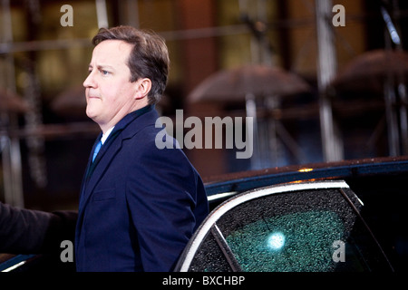 Le premier ministre britannique, David Cameron, arrive pour le sommet de l'Union européenne le 16 décembre 2010 Banque D'Images