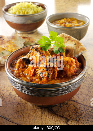 Dopiaza Poulet et riz au curry recette de cuisine indienne, photos, images et photos Banque D'Images