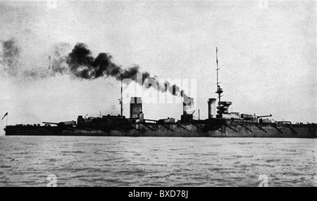 Événements, première Guerre mondiale / première Guerre mondiale, guerre navale, bataille-de-guerre britannique HMS 'Queen Mary', coulé 31.5.1916 pendant la bataille de Jutland 31.5.1916 - 1.6.1916, , droits-supplémentaires-Clearences-non disponible Banque D'Images