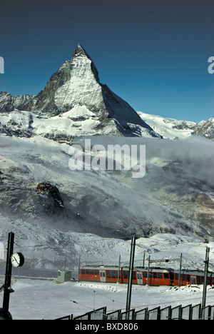 Chemin de fer du Gornergrat Bahn gare à l'échelle au Cervin Zermatt Suisse Banque D'Images