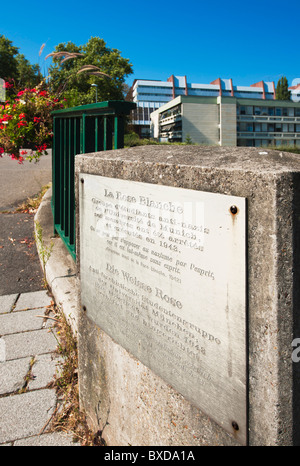 Die Weisse Rose monument commémoratif, White Rose, la ligue anti-nazi allemand, l'union des étudiants tués à Munich 1942, Strasbourg, Alsace, France, Europe, Banque D'Images