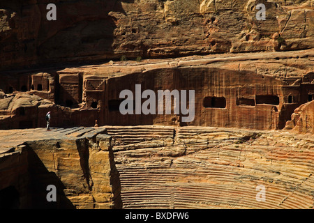 Le théâtre à Petra, Jordanie Banque D'Images