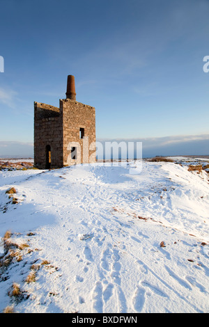 Ding Dong mine dans la neige ; Cornwall Banque D'Images