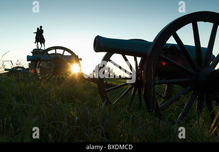 Coucher du soleil à Gettysburg National Military Park Banque D'Images