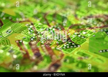 Résumé Contexte La carte de circuits industriels électronique Banque D'Images