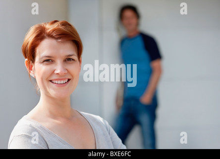 Cheerful red haired woman Banque D'Images