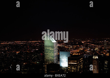 New York City skyline at night Banque D'Images