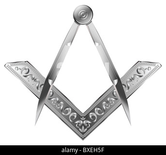 Carré maçonnique et boussole Banque D'Images