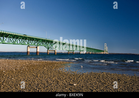 Pont Mackinaw City Michigan Automne Automne St Ignace Banque D'Images