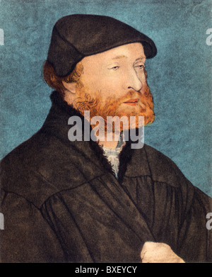 Self Portrait par Hans Holbein le jeune lorsqu'il a été d'environ 40 ans ; illustration couleur ; Banque D'Images