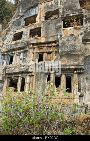 Fethiye Turquie Lycian Rock Tombs Banque D'Images