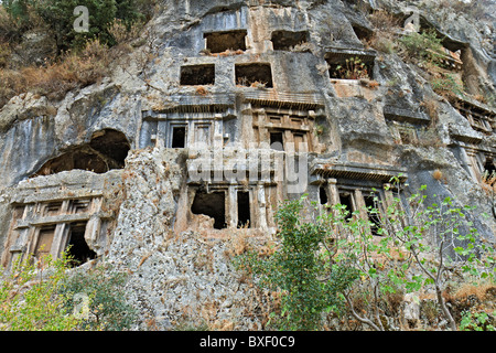 Fethiye Turquie Lycian Rock Tombs Banque D'Images