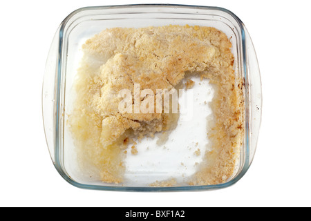 Crumble aux pommes dans un plat de service la preuve four Banque D'Images