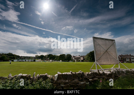 Clayton Cricket Club v Copley, Halifax Cricket League, Division 1 ; 21 août 2010. Banque D'Images