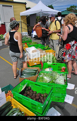 Lyttelton Farmers Market, Oxford Street, Lyttelton, Lyttelton Harbour, la péninsule de Banks, Canterbury, île du Sud, Nouvelle-Zélande Banque D'Images