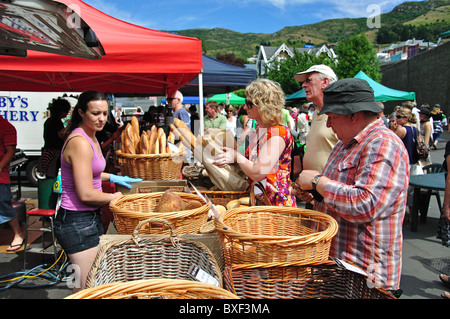 Lyttelton Farmers Market, Oxford Street, Lyttelton, Lyttelton Harbour, la péninsule de Banks, Canterbury, île du Sud, Nouvelle-Zélande Banque D'Images