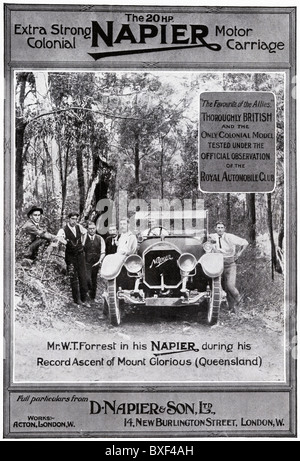 1916 Annonce de la Napier construit 20 H.P. motor carriage fabriqués dans l'ouest de Londres Acton Banque D'Images