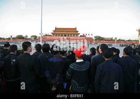 Les gens de la Place Tiananmen, Pékin, Chine Banque D'Images