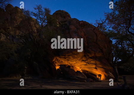 Tsodilo Hills. Shakawe. Le Botswana. Pour le sacré San et célèbre pour les peintures rupestres. Banque D'Images