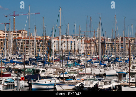 Bateaux, Vieux Port, Vieux Port, Marseille, France Banque D'Images