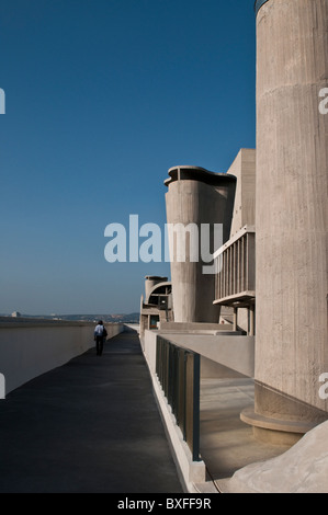 Terrasse sur le toit, Unite d'Habitation de Le Corbusier, Marseille, France Banque D'Images